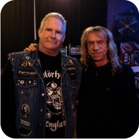 Wade Brooks with a member of Diamond Head