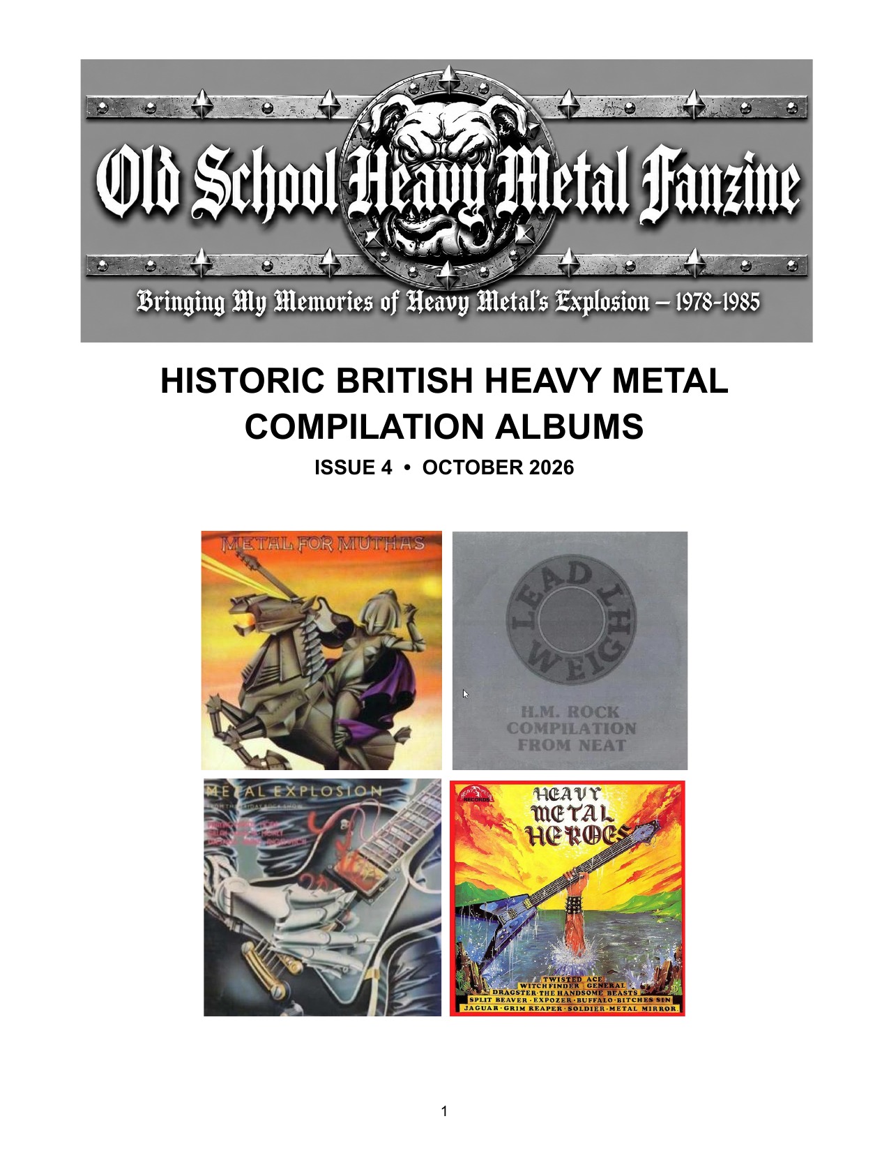 Metal Child Old School Heavy Metal Fanzine Issue No. 4 cover: Historic British Heavy Metal Compilation Albums